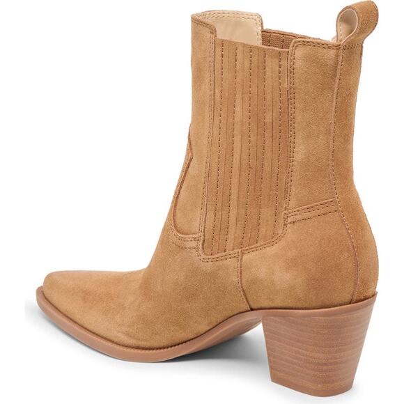 NEW Dolce Vita Slim Pointed Toe Bootie in Pecan Suede - Picture 2 of 8